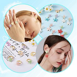 DIY Flower Earring & Finger Rings Making Kit&nbsp;DIY-SZ0008-48