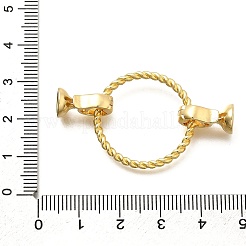 Flat Round Rack Plating Brass Fold Over Clasps&nbsp;LS-KK-S508-20G
