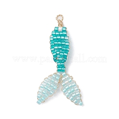 3Pcs 3 Colors Seed Beads Beaded Pendants&nbsp;PALLOY-MZ00222