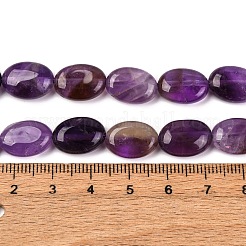 Natural Amethyst Flat Oval Bead Strands&nbsp;G-M206-20
