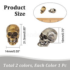 2Pcs 2 Colors Brass Beads&nbsp;FIND-AR0002-30