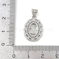 Brass Micro Pave Cubic Zirconia Pendants&nbsp;KK-P323-11C-P01
