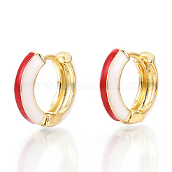 Brass Huggie Hoop Earrings&nbsp;EJEW-S209-07D