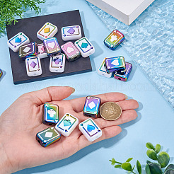 20Pcs 2 Colors UV Plating Rainbow Iridescent Acrylic Enamel Beads&nbsp;SACR-TA0001-70