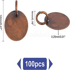 100Pcs Brass Stamping Blank Tag Charms&nbsp;KK-FH0002-60R