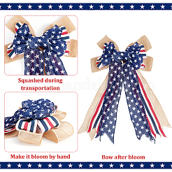 Polyester & Burlap Bowknots&nbsp;DIY-WH0304-570