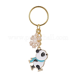 Snowflake & Panda Alloy Enamel Pendant Keychains&nbsp;KEYC-JKC00630