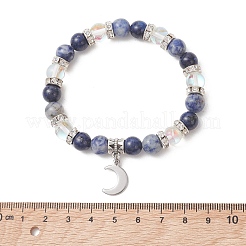 2Pcs 2 Styles 304 Stainless Steel & Brass Celestial Sun & Moon Couple Bracelet Set&nbsp;BJEW-TA00718