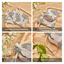 Tree Pattern Burlap Packing Pouches&nbsp;ABAG-PH0002-47