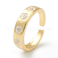 Brass Enamel Cuff Rings&nbsp;RJEW-H546-01