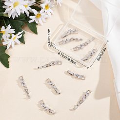 10Pcs Rack Plating Brass Clear Cubic Zirconia Watch Band Clasps&nbsp;KK-SC0003-11P