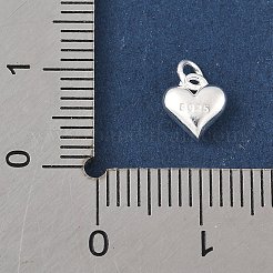 925 Sterling Silver Micro Pave Clear Cubic Zirconia Heart Charms&nbsp;STER-R013-15S