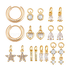 Brass Huggie Hoop Earrings Making Kits&nbsp;GLAA-PH0033-52