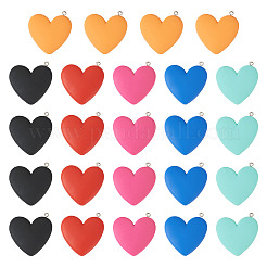 24Pcs 6 Colors Opaque Resin Pendants&nbsp;CRES-TA0001-20