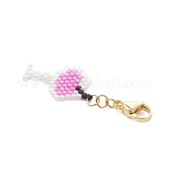 6Pcs 6 Styles Handmade Glass Seed Beaded Pendant Decorations&nbsp;HJEW-MZ00356