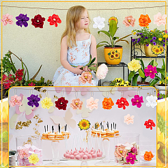 20Pcs 20 Styles Crepe Paper Flowers Decoration for Wall&nbsp;AJEW-WR0001-94
