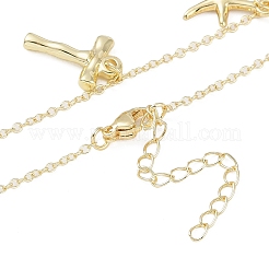 Bohemian Summer Beach Style 18K Gold Plated Shell Shape Initial Pendant Necklaces&nbsp;IL8059-20