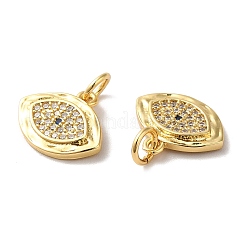 Rack Plating Brass Micro Pave Clear Cubic Zirconia Charms&nbsp;KK-F853-07G