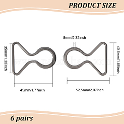 6 Pairs Zinc Alloy Clasps&nbsp;FIND-BC0004-66B