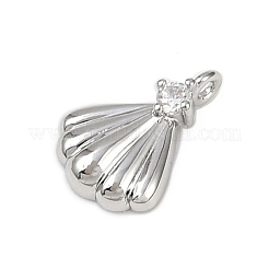 Brass Pave Clear Cubic Zirconia Pendants&nbsp;KK-L238-31P