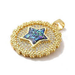 Rack Plating Brass Micro Pave Cubic Zirconia Pendants&nbsp;X-KK-D088-03G
