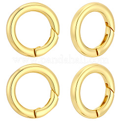 6Pcs Rack Plating Brass Spring Gate Rings&nbsp;KK-BBC0028-44