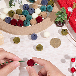 48Pcs 6 Styles Flocky Plastic Beads&nbsp;KY-SC0002-47B