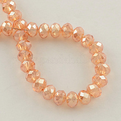 Electroplate Faceted Rondelle Glass Bead Strands&nbsp;EGLA-S096-8mm-M
