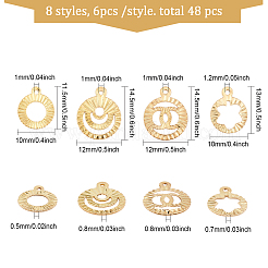 48Pcs 8 Style Rack Plating Brass Pendants&nbsp;KK-CA0002-42