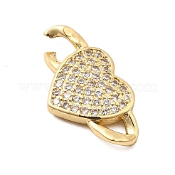 Brass Micro Pave Clear Cubic Zirconia Connector Charms&nbsp;KK-A266-09B-G