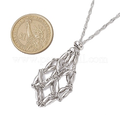 3Pcs 3 Sizes 304 Stainless Steel Singapore Chain Macrame Pouch Necklace Making&nbsp;NJEW-JN05070-01