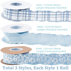 3 Rolls 3 Styles Polyester Ruffled Ribbon for Sewing Decoration&nbsp;OCOR-CY0003-64B