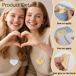 40Pcs 2 Colors Computerized Embroidery Cloth Iron on/Sew on Patches&nbsp;HEAR-FG0001-01