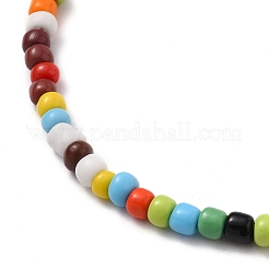 Opaque Glass Seed Beads Anklets&nbsp;AJEW-AN00325
