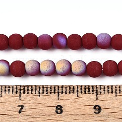 Frosted Opaque Glass Beads Strands&nbsp;GLAA-T032-P4mm-MBB23