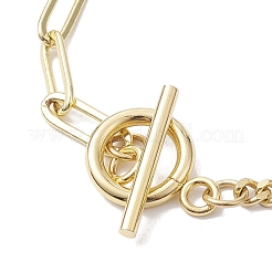 Natural Cultured Freshwater Pearl Beads Paperclip Chains Heart Charm Bracelets with Toggle Clasps for Women&nbsp;BJEW-JB10191