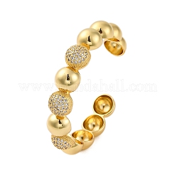 Rack Plating Brass Micro Pave Cubic Zirconia Cuff Bangles for Women&nbsp;BJEW-C086-04G