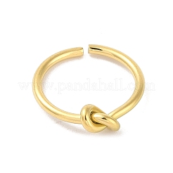 Simple Knotted 304 Stainless Steel Open Cuff Ring for Women Men&nbsp;RJEW-Z038-05G
