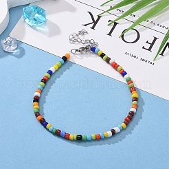 Opaque Glass Seed Beads Anklets&nbsp;AJEW-AN00325