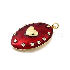 Brass Micro Pave Clear Cubic Zirconia Pendants&nbsp;KK-F899-01B-G