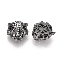 Brass Micro Pave Cubic Zirconia Beads&nbsp;ZIRC-S053-YS014B