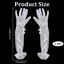 Bowknot Polyester Long Lace Gloves&nbsp;AJEW-WH20007-92A