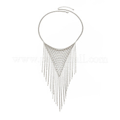 Iron Mesh Tassel Bib Necklaces for Women&nbsp;FS-WGB956F-02