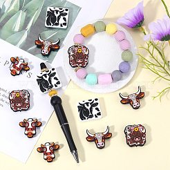 12Pcs 4 Styles Silicone Focal Beads&nbsp;SIL-SZ0001-75