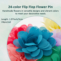24Pcs Woven Flower Brooch&nbsp;JEWB-FH00008