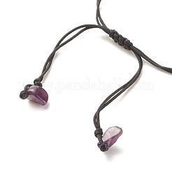 Natural Amethyst Chips Braided Bead Bracelet&nbsp;BJEW-JB08019-09
