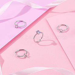 4Pcs Brass Adjustable Rings Settings&nbsp;KK-BBC0023-83A
