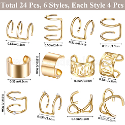 6Pcs 6 Styles Alloy Rhinestone Hair Accessories&nbsp;EJEW-WH20005-003G