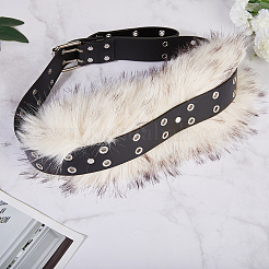 Imitation Leather Rabbit Hair Belt&nbsp;AJEW-WH20019-57B