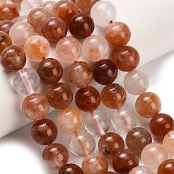 Natural Red Rabbit Fur Rutilated Quartz Beads Strands&nbsp;G-H329-C04-8mm-AB